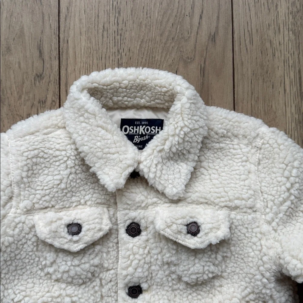 OshKosh B'gosh Teddy Fleece Cream Jacket Toddler 2T NWT New